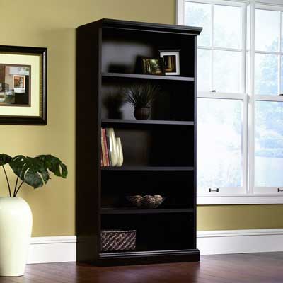 4. Sauder Library Bookcase with Estate Black Finishing: