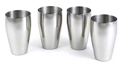 Best Stainless Steel Drinking Glass 4-Pc Brilliant Stainless Steel Drinking Glass / Tumbler / Pub Glass Set - Quality Drinkware