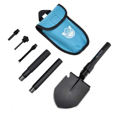Best Shovel - Fobachi Military Survival Folding Shovel and Pick with Carrying Pouch