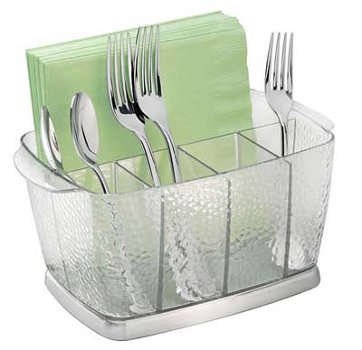 Best Silverware Tray - InterDesign Rain Silverware, Flatware Caddy Organizer for Kitchen Countertop Storage