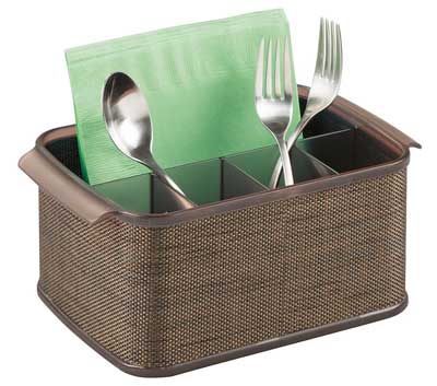 5. mDesign Silverware, Flatware Caddy Organizer for Kitchen Countertop Storage, Dining Table
