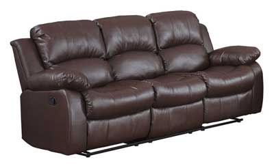 Best Living Room Sofa - Double Reclining Sofa, Brown Bonded Leather