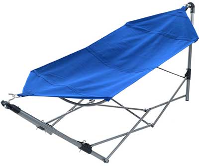 4. Stalwart Portable Hammock with Frame Stand and Carrying Bag, Blue